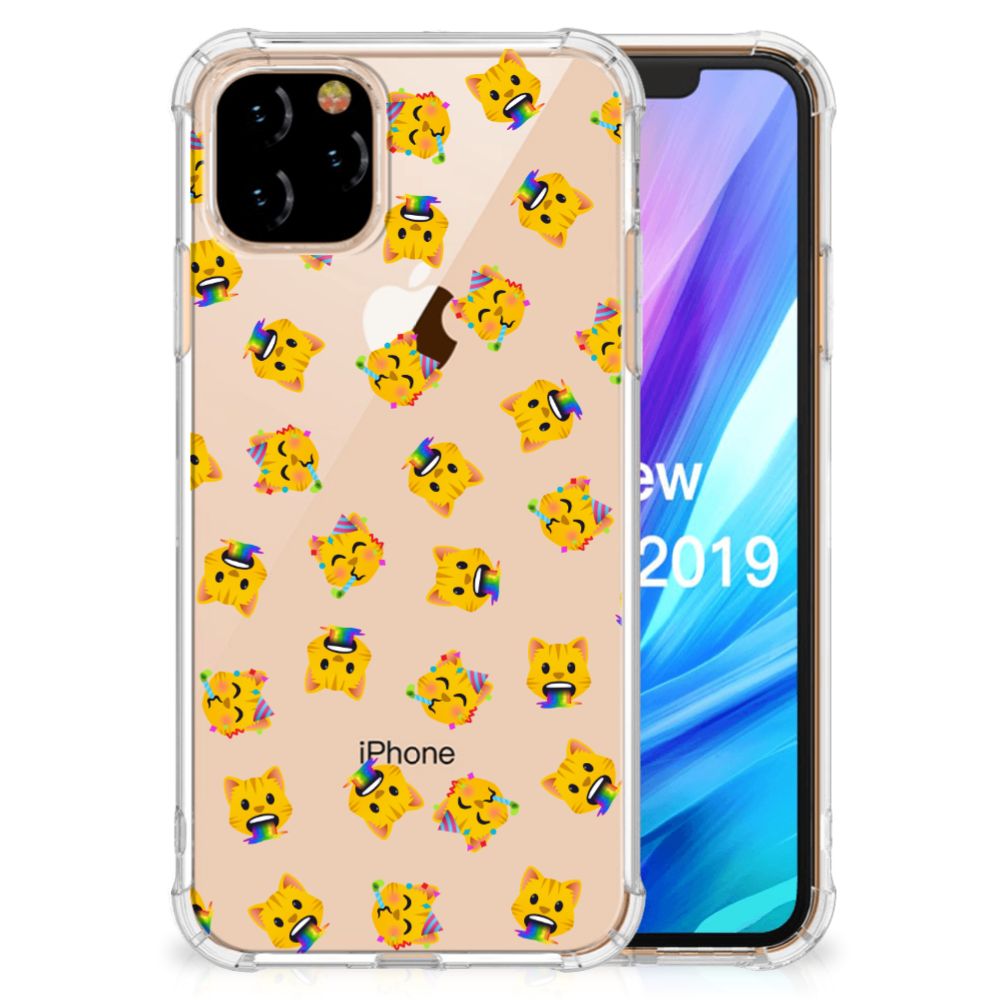 Doorzichtige Silicone Hoesje voor Apple iPhone 11 Pro Katten Emojis B2C Telecom