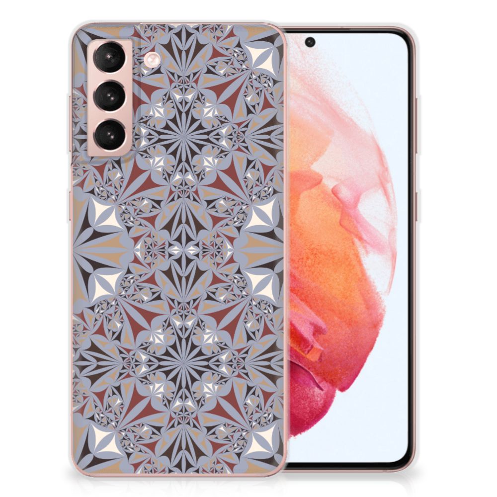 Samsung Galaxy S21 TPU Siliconen Hoesje Flower Tiles