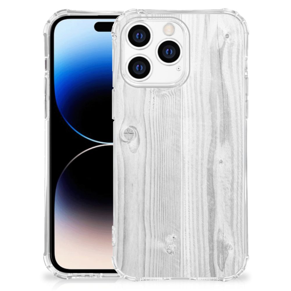 Apple iPhone 14 Pro Max Stevig Telefoonhoesje White Wood B2C Telecom