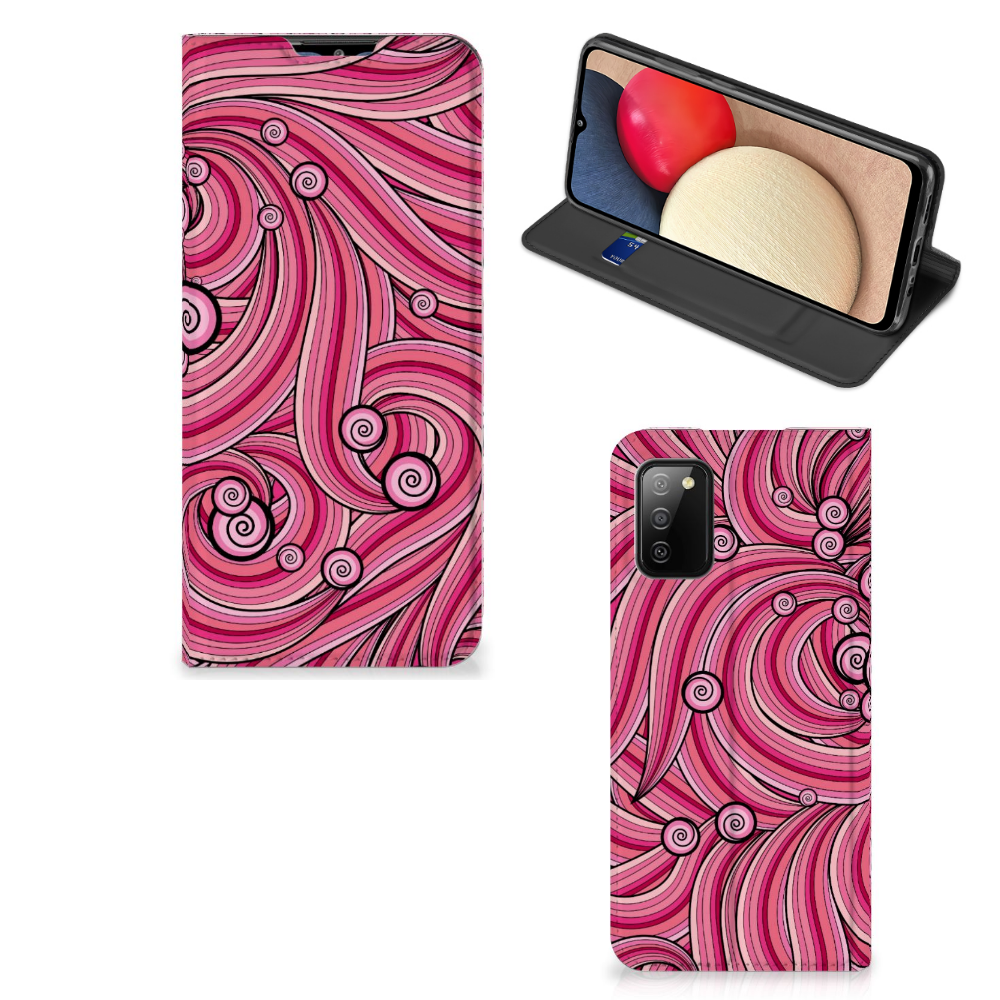 Samsung Galaxy M02s | A02s Bookcase Swirl Pink - B2C Telecom