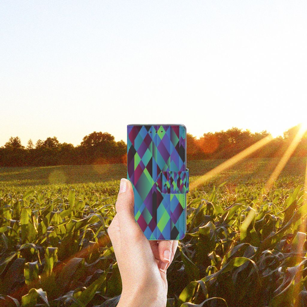 Sony Xperia X Compact Book Case Abstract Green Blue