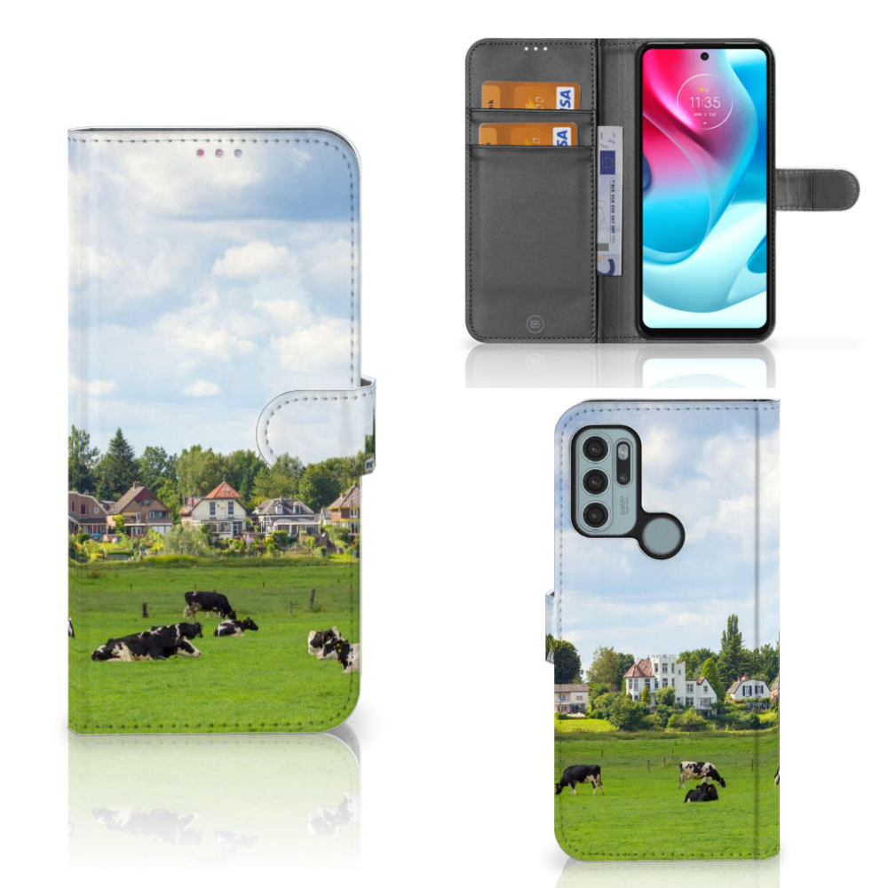 Motorola Moto G60s Telefoonhoesje met Pasjes Koeien