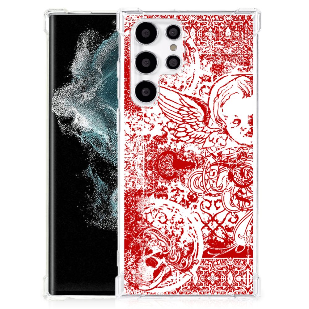 Extreme Case Samsung Galaxy S22 Ultra Angel Skull Rood B2C Telecom