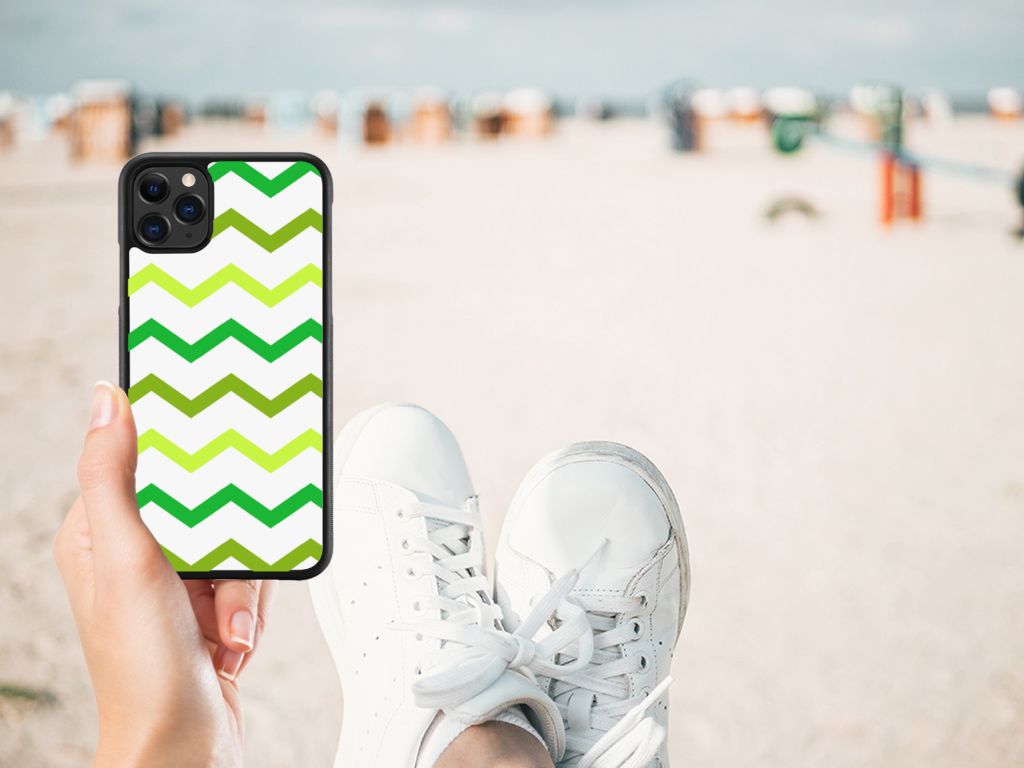 Apple iPhone 11 Pro Max Bumper Case Zigzag Groen B2C Telecom