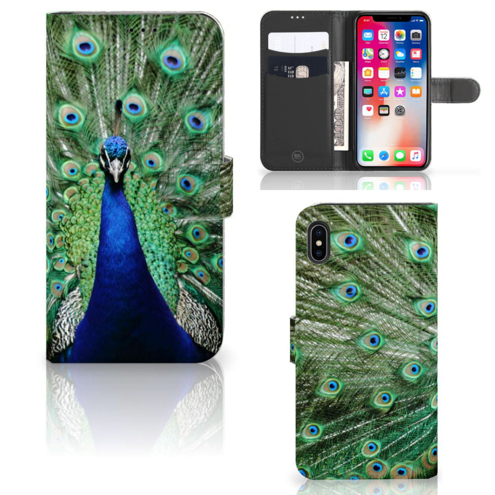 Apple iPhone Xs Max Telefoonhoesje met Pasjes Pauw