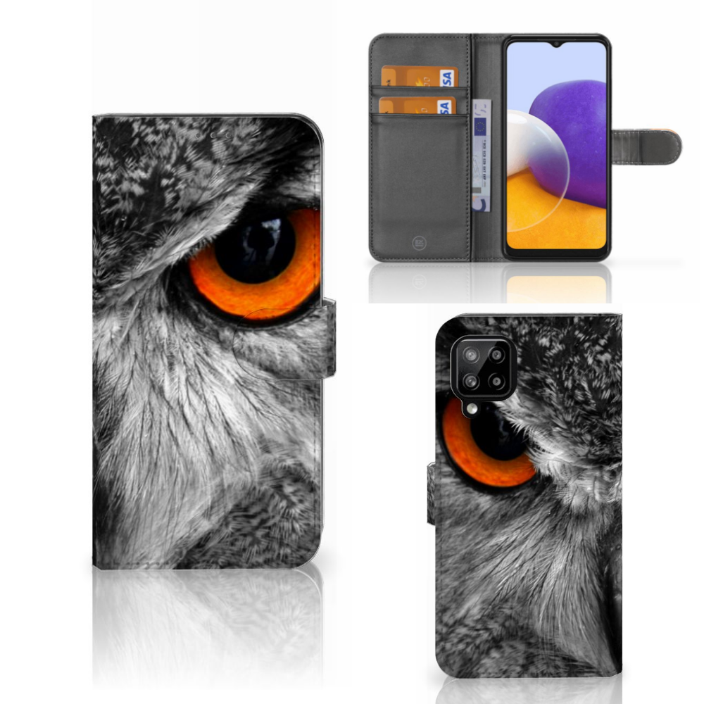 Samsung Galaxy A22 4G | M22 Telefoonhoesje met Pasjes Uil