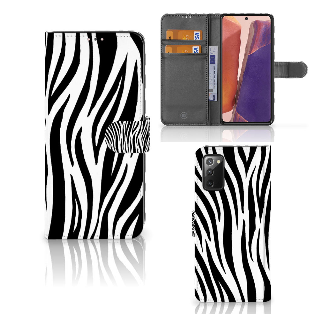 Samsung Galaxy Note 20 Telefoonhoesje met Pasjes Zebra