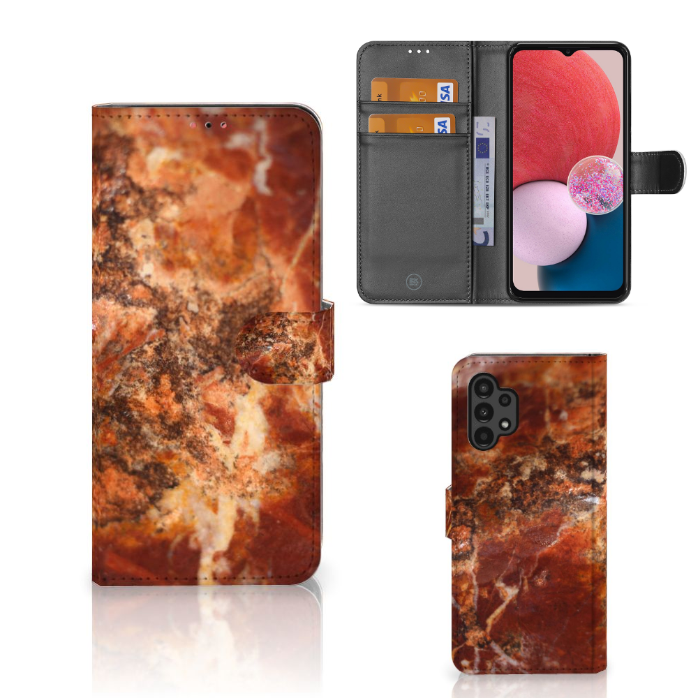 Samsung Galaxy A13 (4G) Bookcase Marmer Bruin