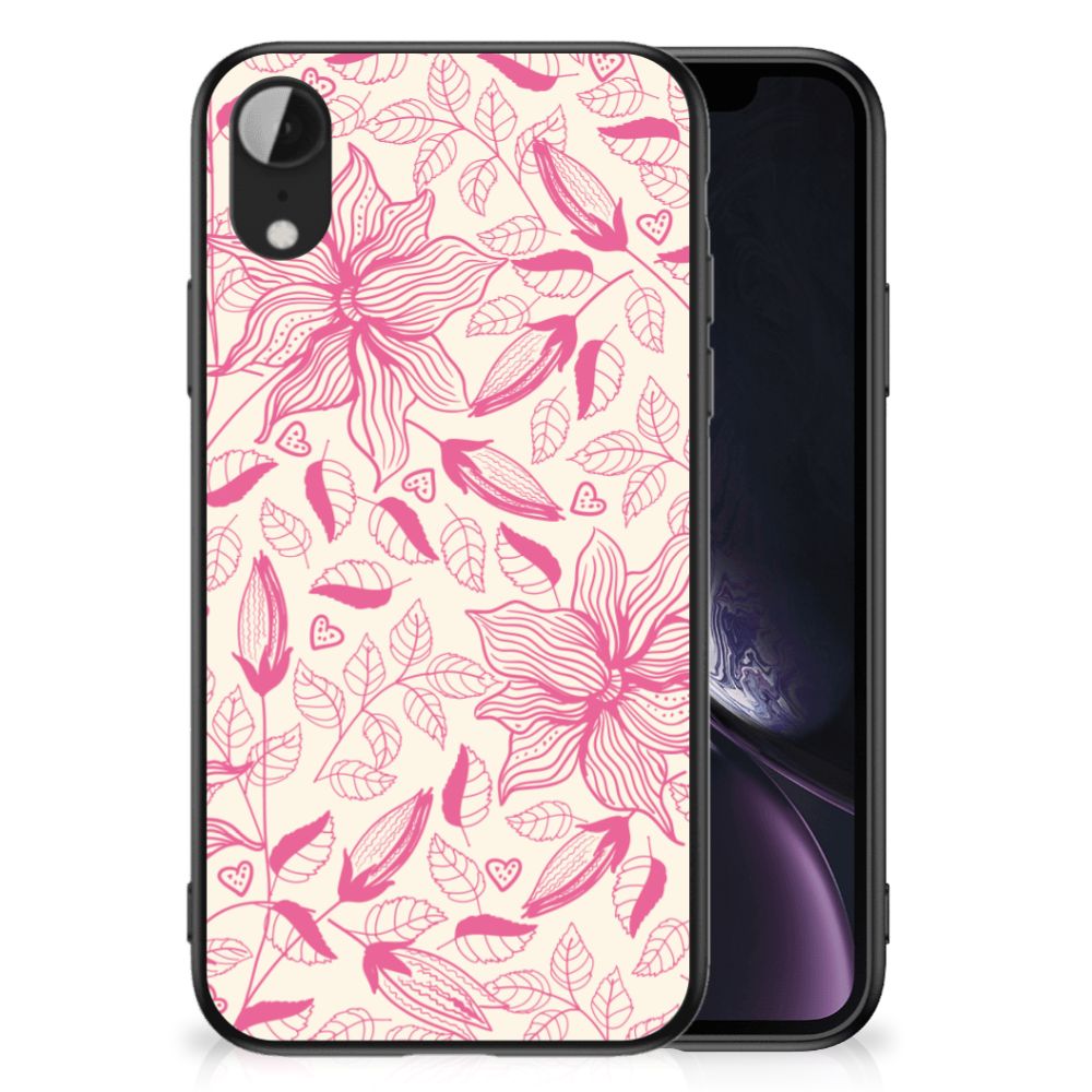 Apple iPhone XR Bloemen Hoesje Pink Flowers