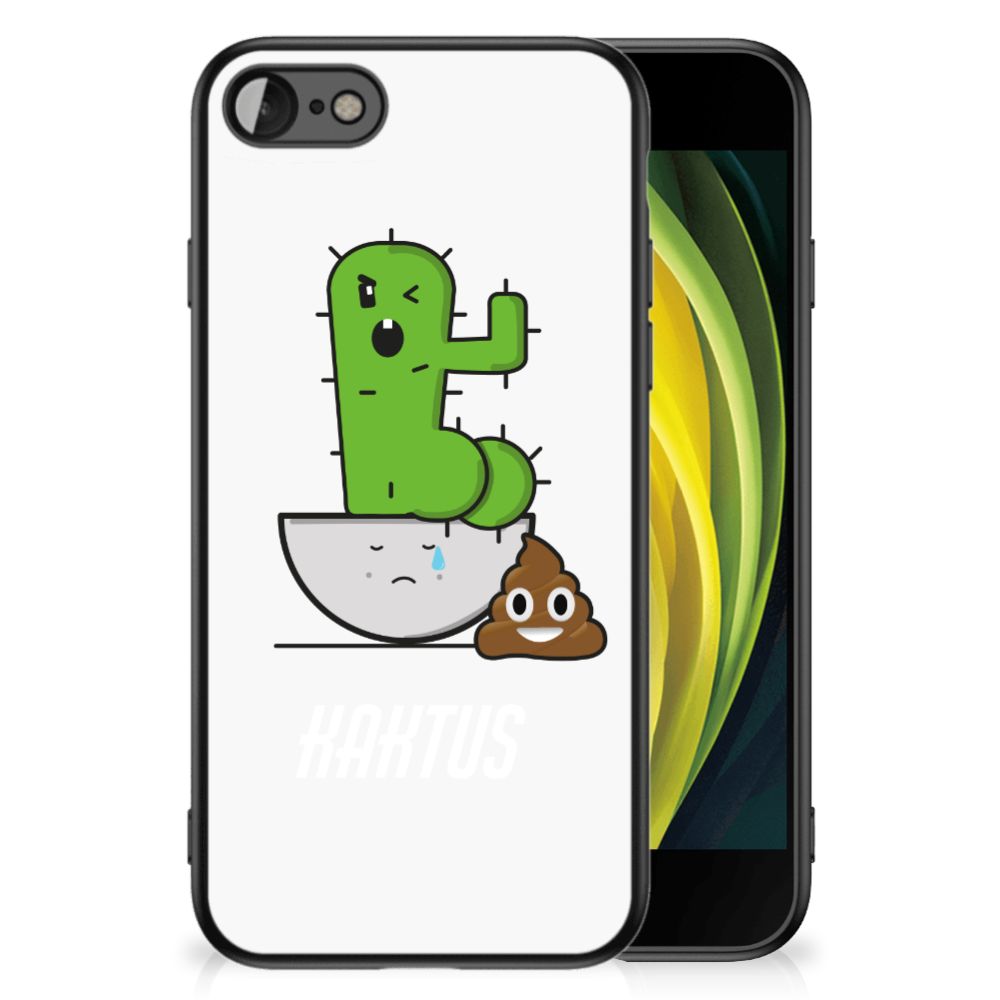 iPhone SE 2022 | SE 2020 | 7/8 Hoesje Cactus Poo met schokabsorberend design en kleurrijke cactus illustratie.