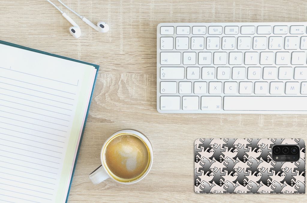 OPPO A54 5G | A74 5G | A93 5G Hoesje maken Salamander Grey - B2C Telecom