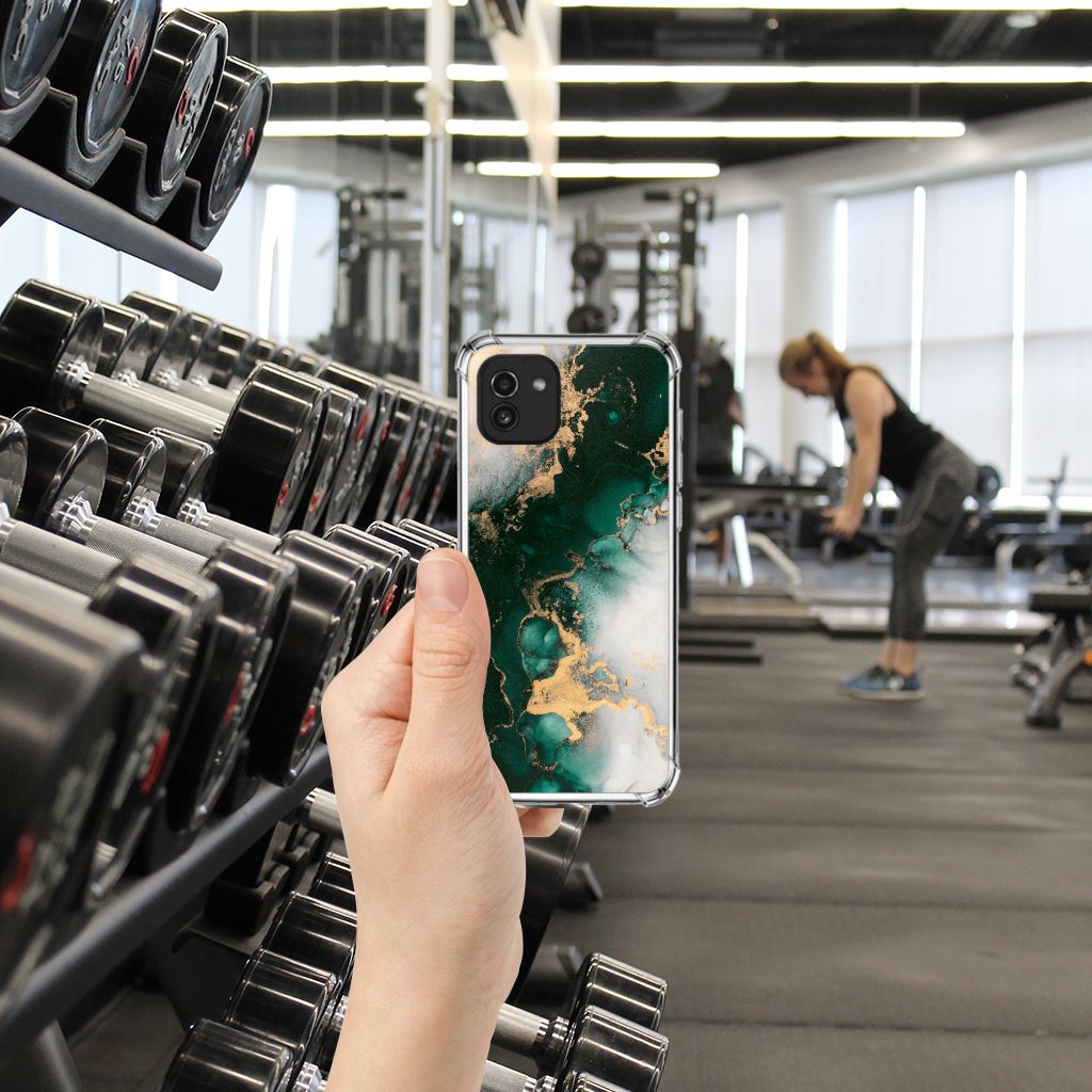 Anti-Shock Hoesje voor Samsung Galaxy A03 Marmer Groen B2C Telecom
