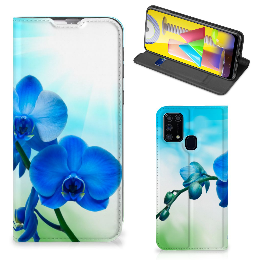 Samsung Galaxy M31 Smart Cover Orchidee Blauw - Cadeau voor je Moeder - B2C Telecom