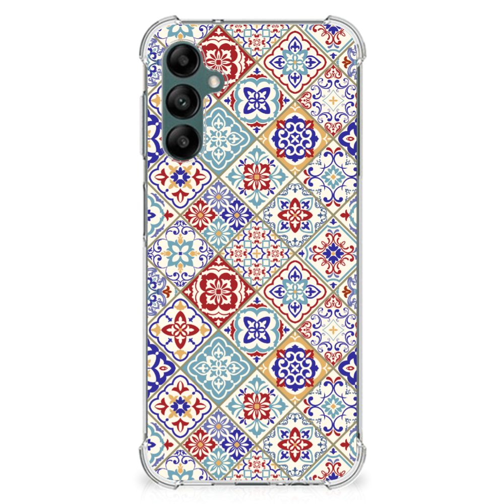 Samsung Galaxy A14 5G/4G Anti-Shock Hoesje Tiles Color met kleurrijk tegelmotief