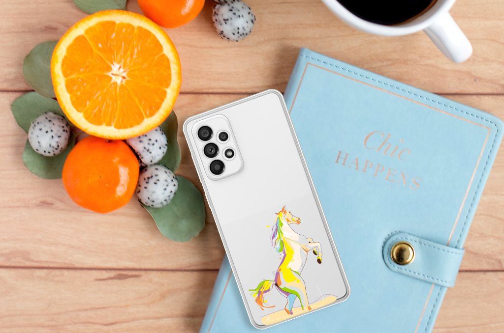 Samsung Galaxy A73 5G Telefoonhoesje met Naam Horse Color B2C Telecom