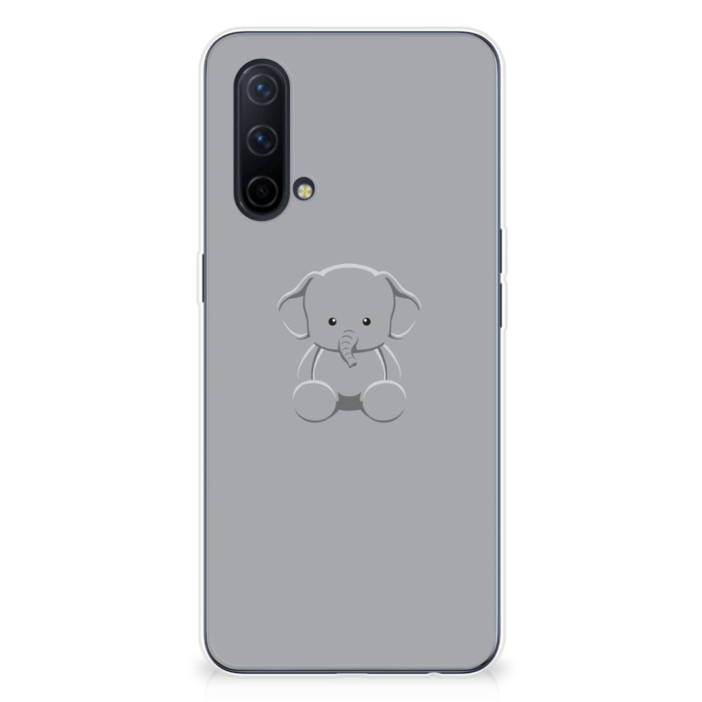 OnePlus Nord CE 5G Telefoonhoesje met Naam Grijs Baby Olifant B2C Telecom