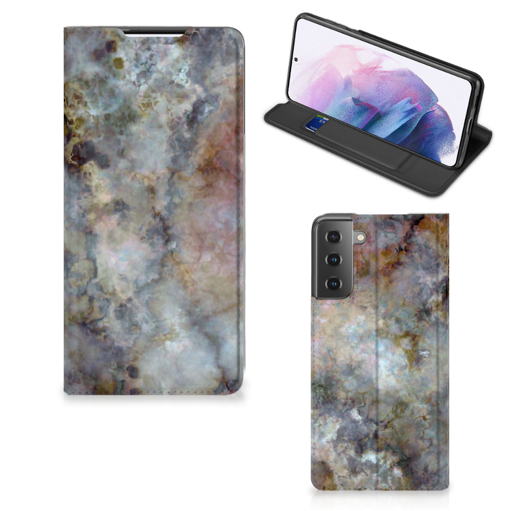 Samsung Galaxy S21 Plus Standcase Marmer Grijs - B2C Telecom