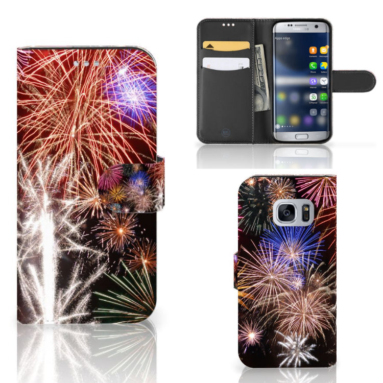 Samsung Galaxy S7 Wallet Case met Pasjes Vuurwerk