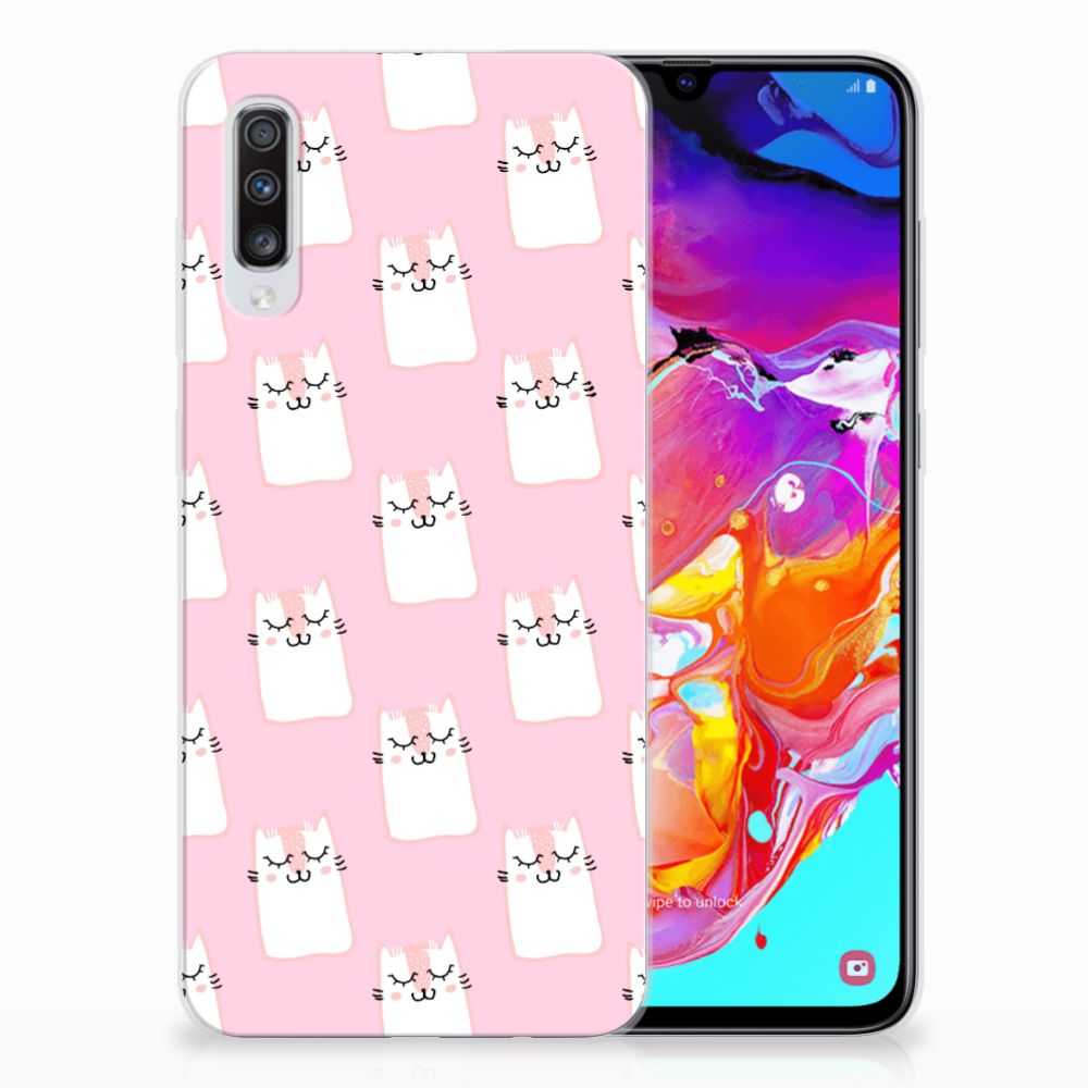 Samsung Galaxy A70 TPU Hoesje Sleeping Cats
