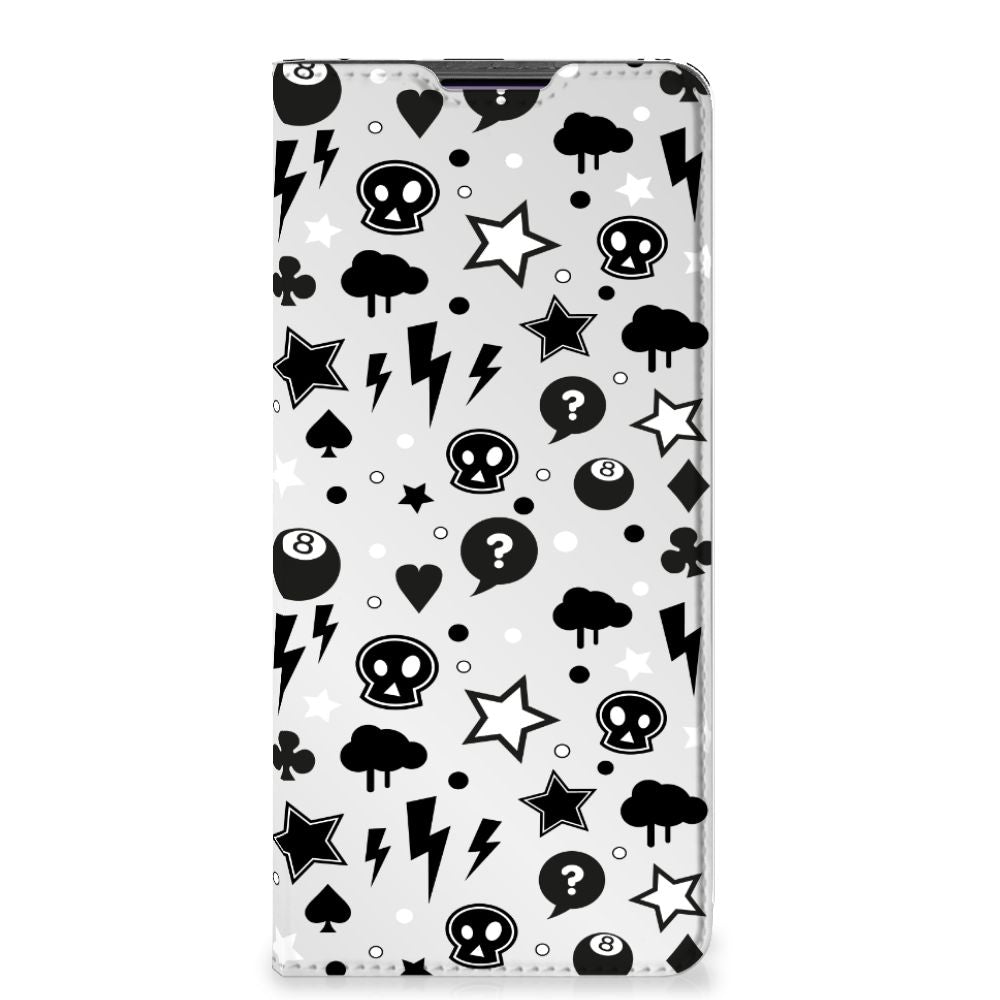 Mobiel BookCase Motorola Edge 30 Pro Silver Punk - B2C Telecom
