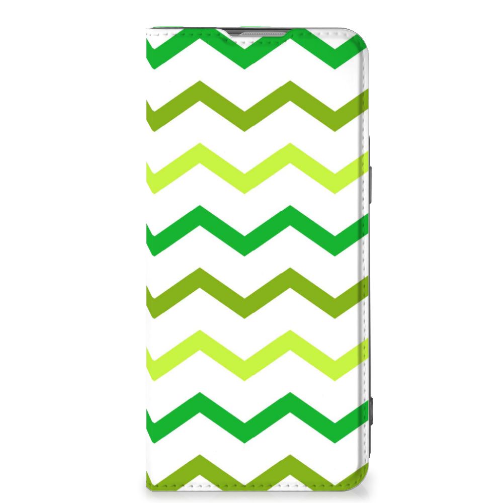 OnePlus Nord 2T Hoesje met Magneet Zigzag Groen - B2C Telecom