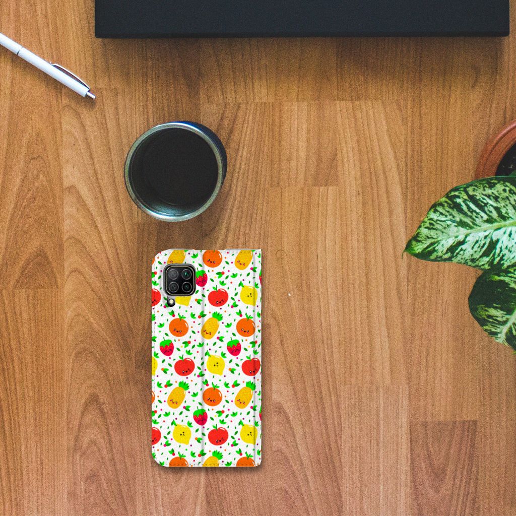 Huawei P40 Lite Flip Style Cover Fruits - B2C Telecom