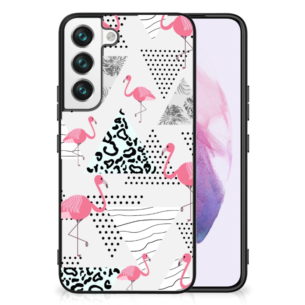 Samsung Galaxy S22 Dierenprint Telefoonhoesje Flamingo Triangle