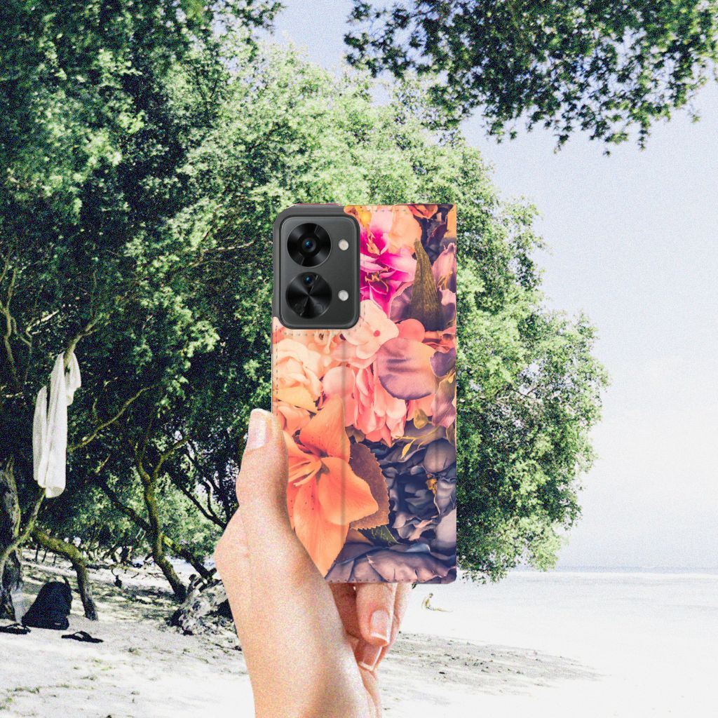 OnePlus Nord 2T Smart Cover Bosje Bloemen - B2C Telecom