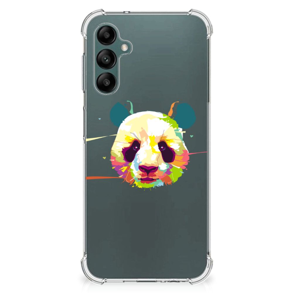 Samsung Galaxy A14 5G/4G Stevig Bumper Hoesje Panda Color met kleurrijk panda ontwerp.