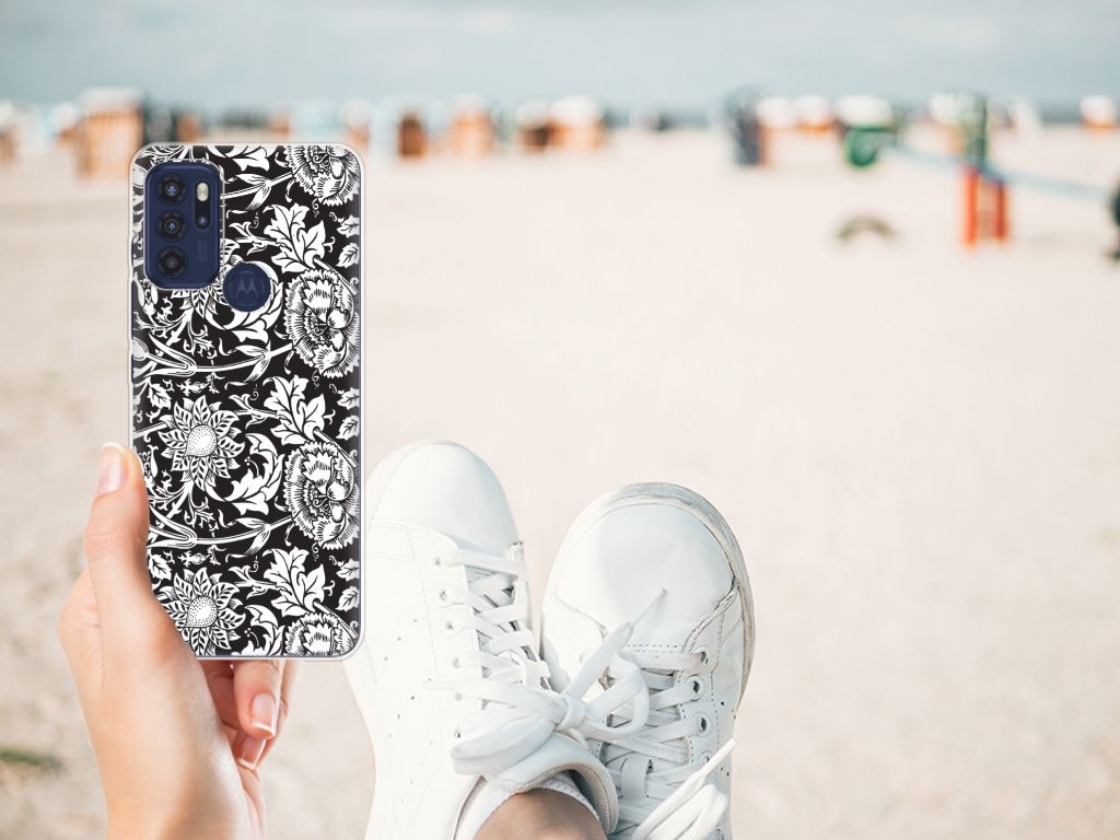 Motorola Moto G60s TPU Case Black Flowers B2C Telecom