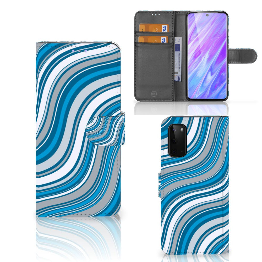 Samsung Galaxy S20 Telefoon Hoesje Waves Blue