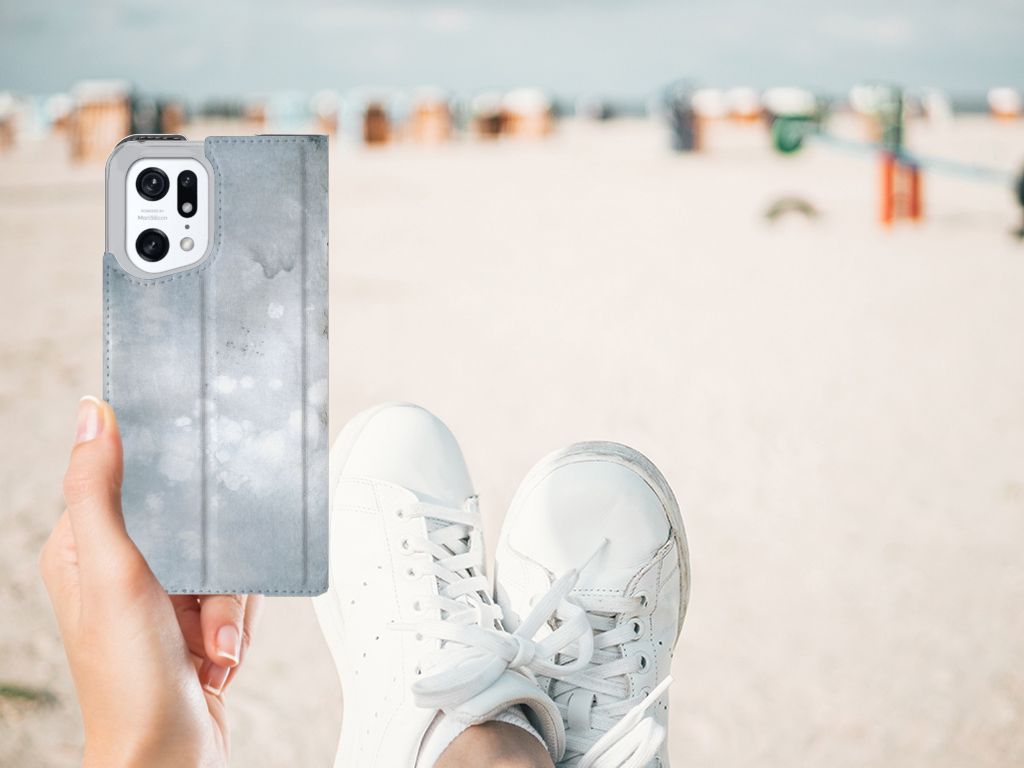 Bookcase OPPO Find X5 Pro Painting Grey - B2C Telecom