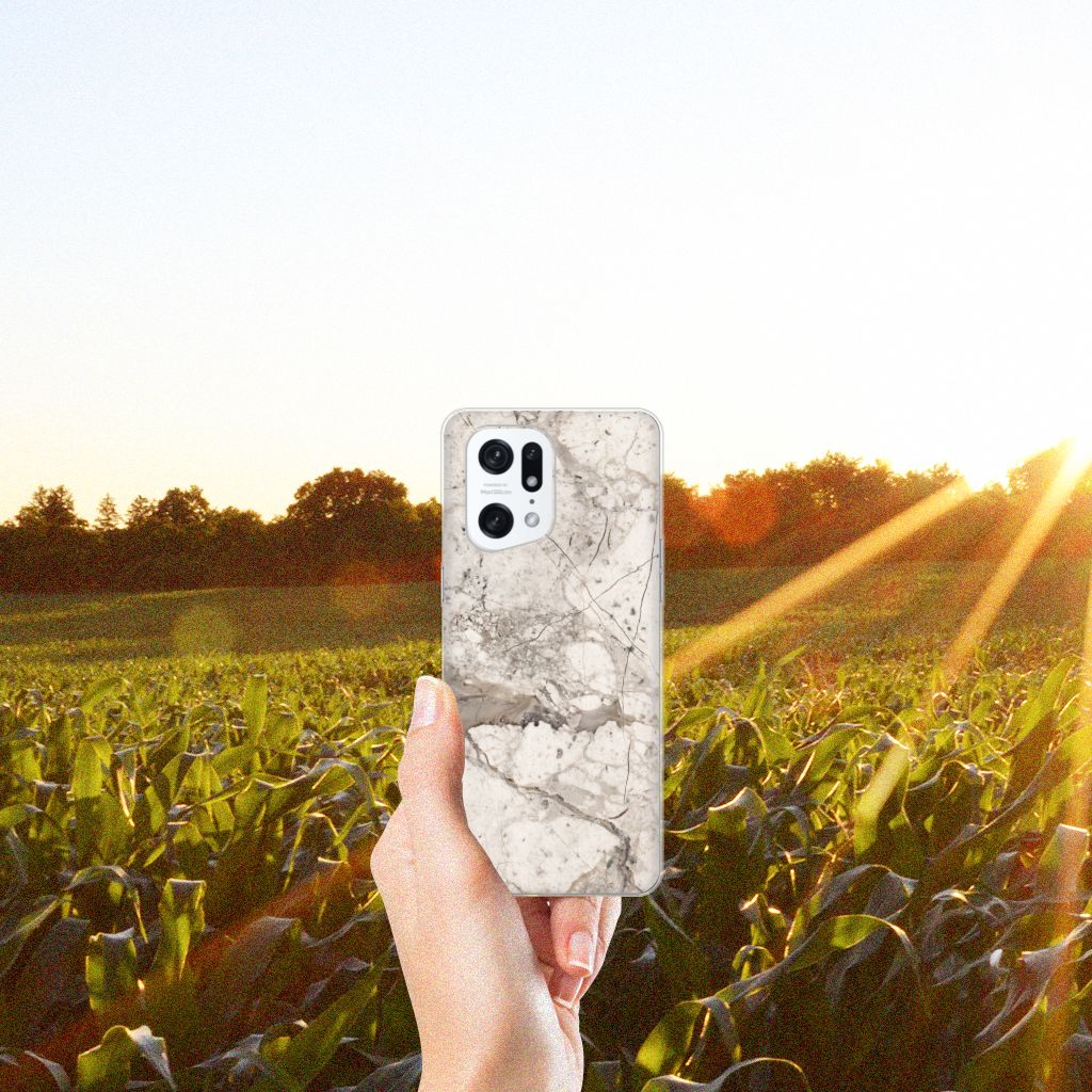 OPPO Find X5 Pro TPU Siliconen Hoesje Marmer Beige B2C Telecom