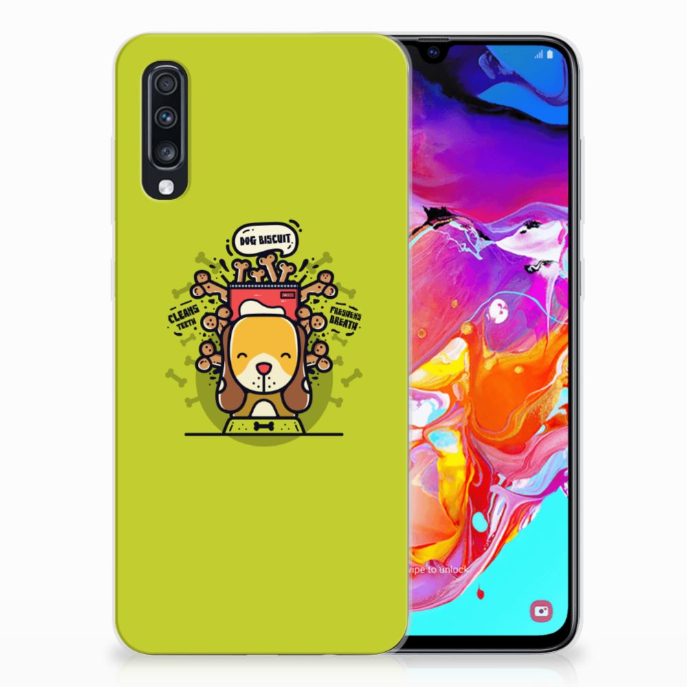 Samsung Galaxy A70 Telefoonhoesje met Naam Doggy Biscuit