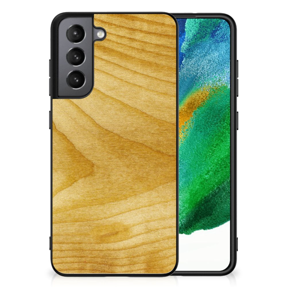Samsung Galaxy S21FE Houten Print Telefoonhoesje Licht Hout