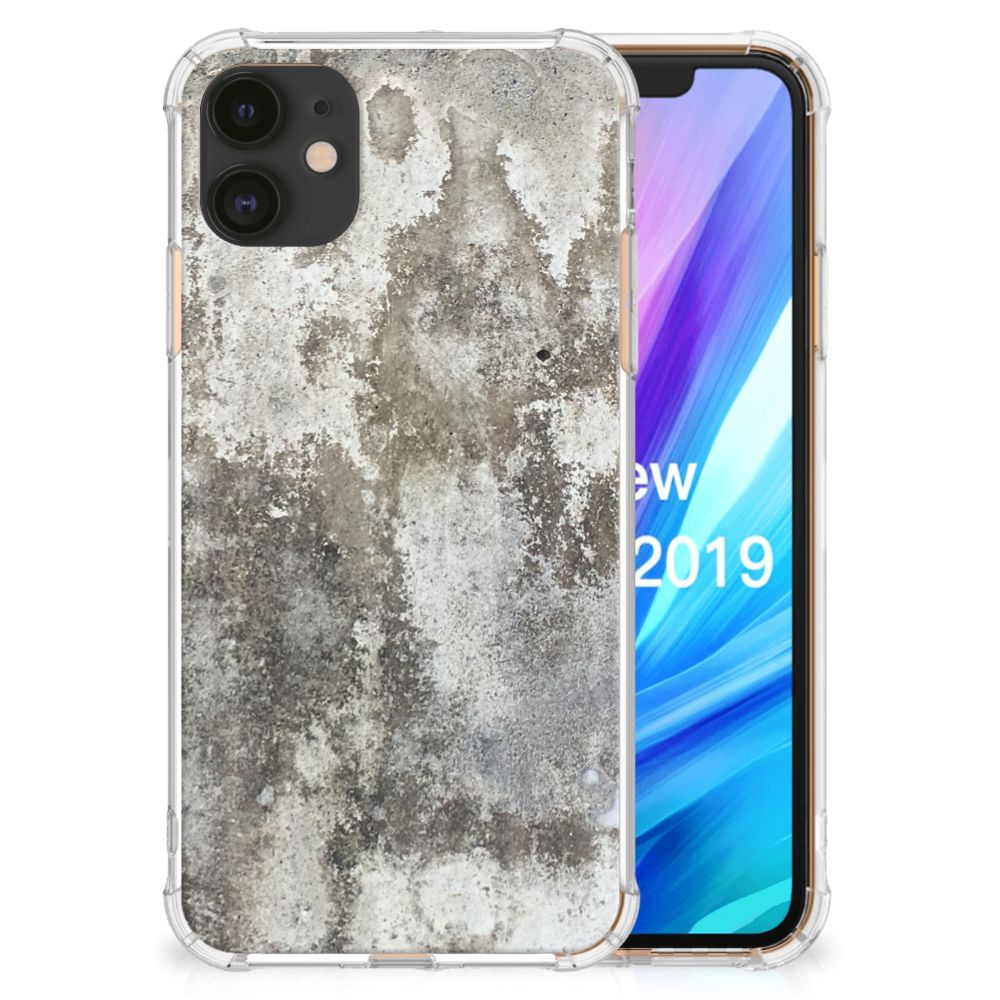 Apple iPhone 11 Anti-Shock Hoesje Beton Print