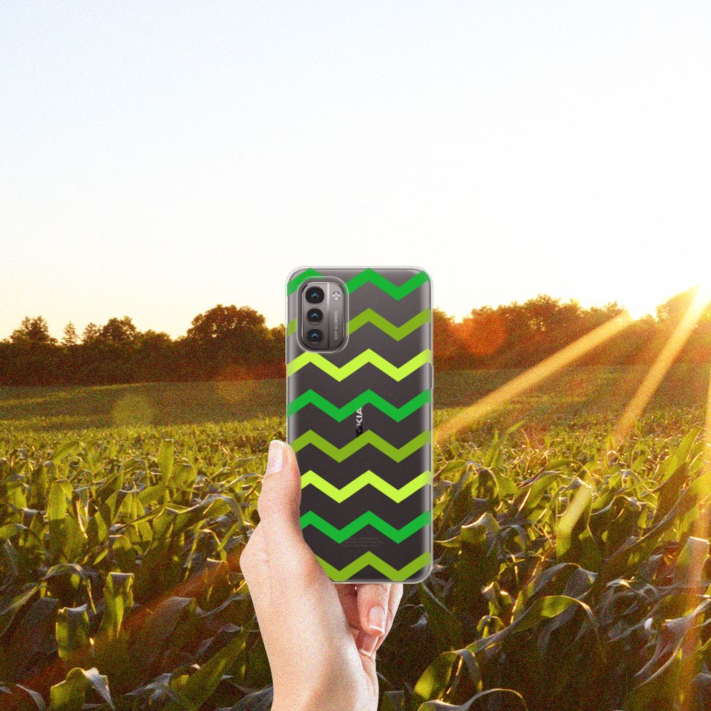Nokia G21 | G11 TPU bumper Zigzag Groen B2C Telecom