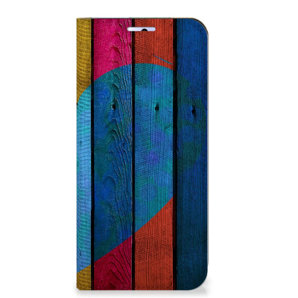 Motorola Moto G31 | G41 Book Wallet Case Wood Heart - Cadeau voor je Vriend - B2C Telecom