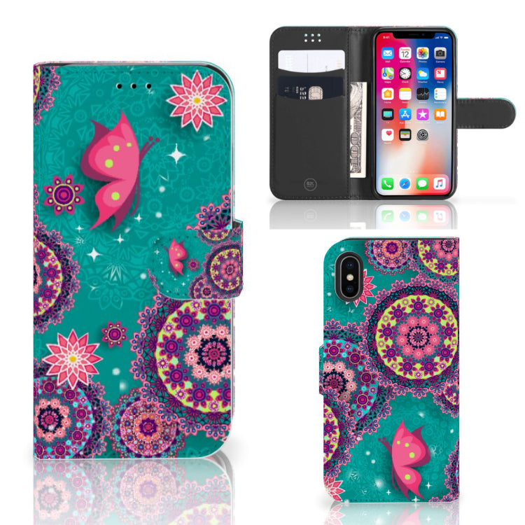 Apple iPhone X | Xs Hoesje Cirkels en Vlinders