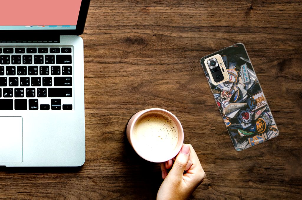 Xiaomi Redmi Note 10 Pro Siliconen Hoesje met foto Badges B2C Telecom