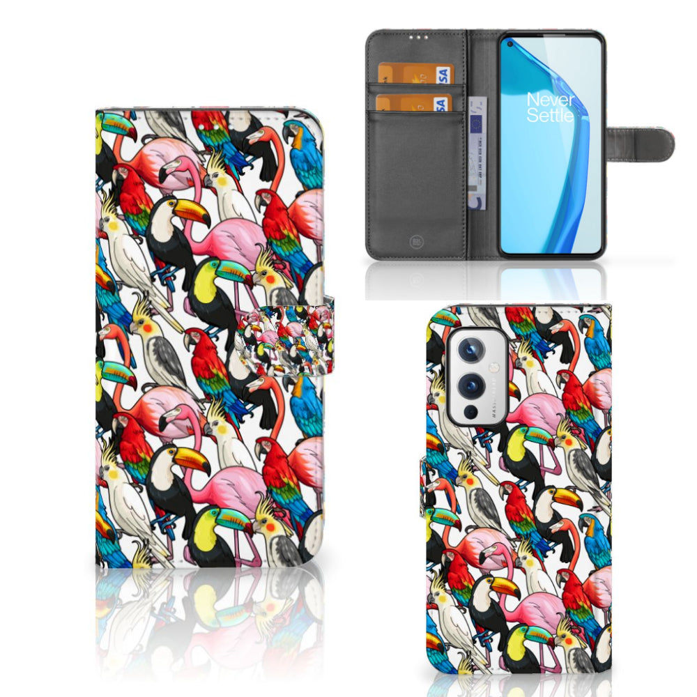 OnePlus 9 Telefoonhoesje met Pasjes Birds