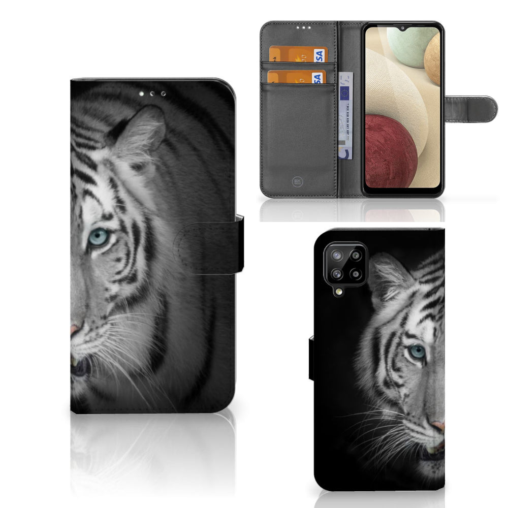 Samsung Galaxy A12 Telefoonhoesje met Pasjes Tijger