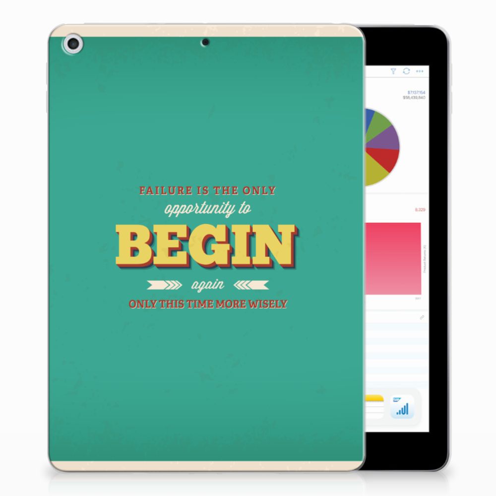 Apple iPad 9.7 2018 | 2017 Back cover met naam Quote Begin