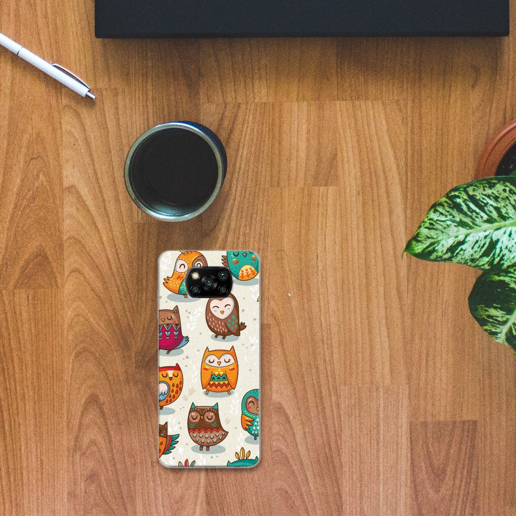 Xiaomi Poco X3 | Poco X3 Pro TPU Hoesje Vrolijke Uilen B2C Telecom