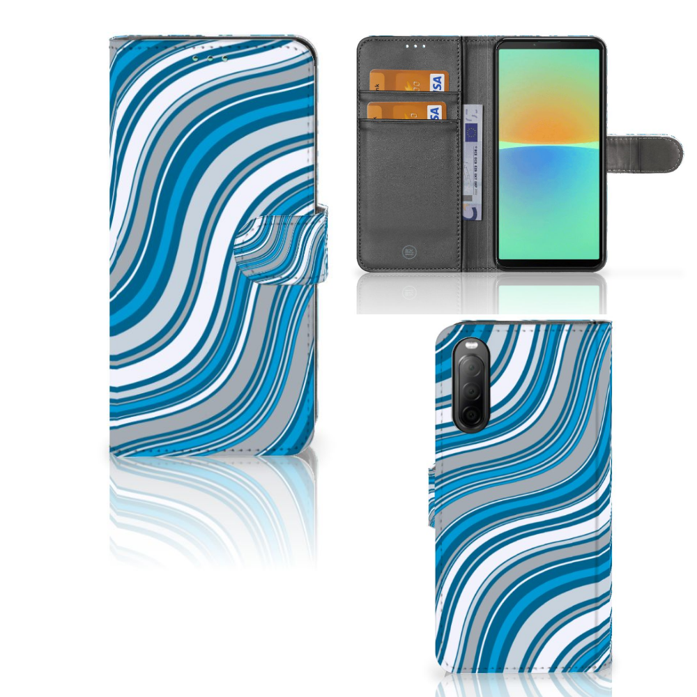 Sony Xperia 10 IV Telefoon Hoesje Waves Blue