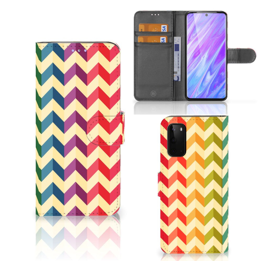 Samsung Galaxy S20 Telefoon Hoesje Zigzag Multi Color