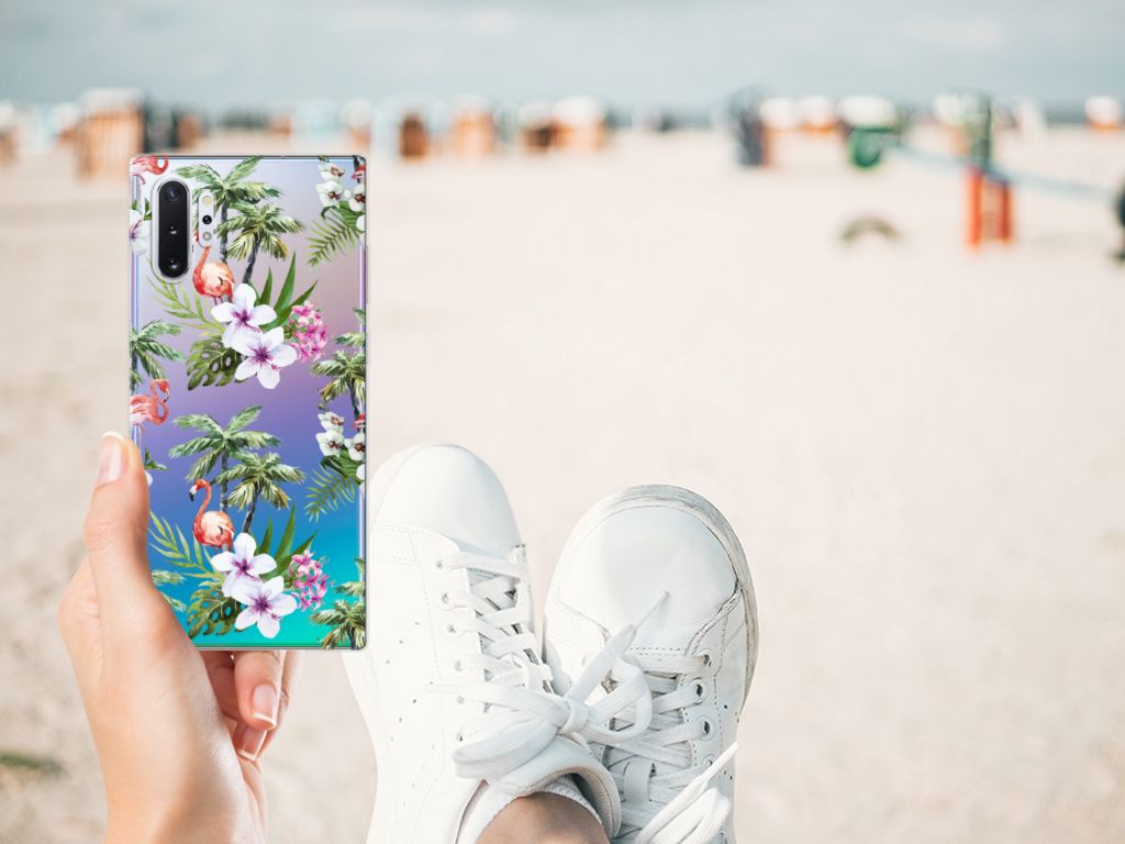Samsung Galaxy Note 10 Plus TPU Hoesje Flamingo Palms
