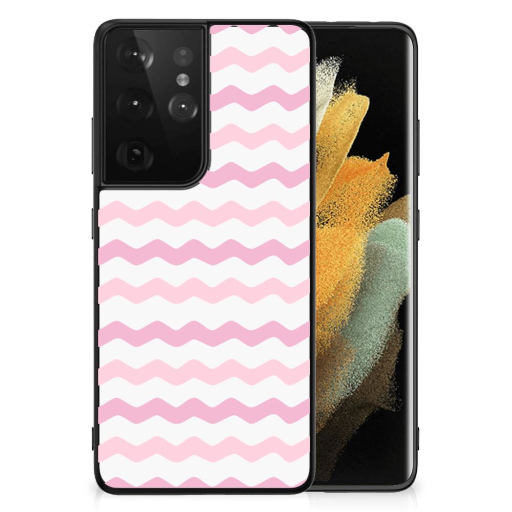 Samsung Galaxy S21 Ultra Back Case Waves Roze B2C Telecom