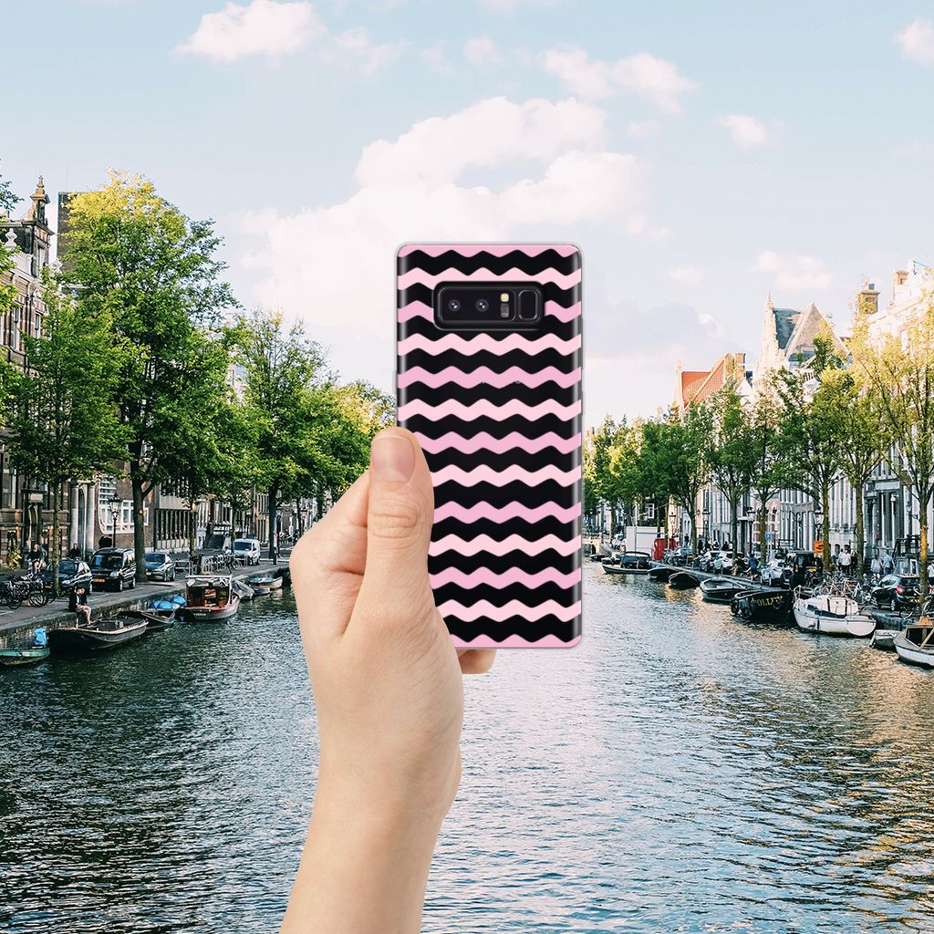 Samsung Galaxy Note 8 TPU bumper Waves Roze