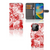 Telefoonhoesje met Naam iPhone 14 Pro Angel Skull Rood met bandana design en kaartvakjes đą
